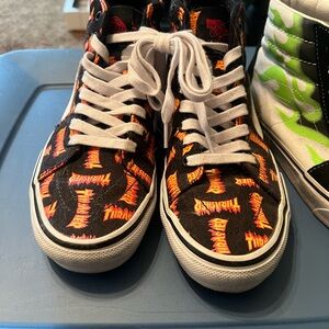 Vans x Thrasher Sk8-Hi Sneakers in Black with Orange